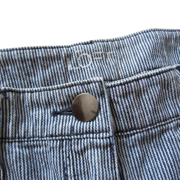 LOFT Blue White Striped Cotton Shorts 14 Soft Pockets Cuffed Nautical Coastal - Picture 6 of 8